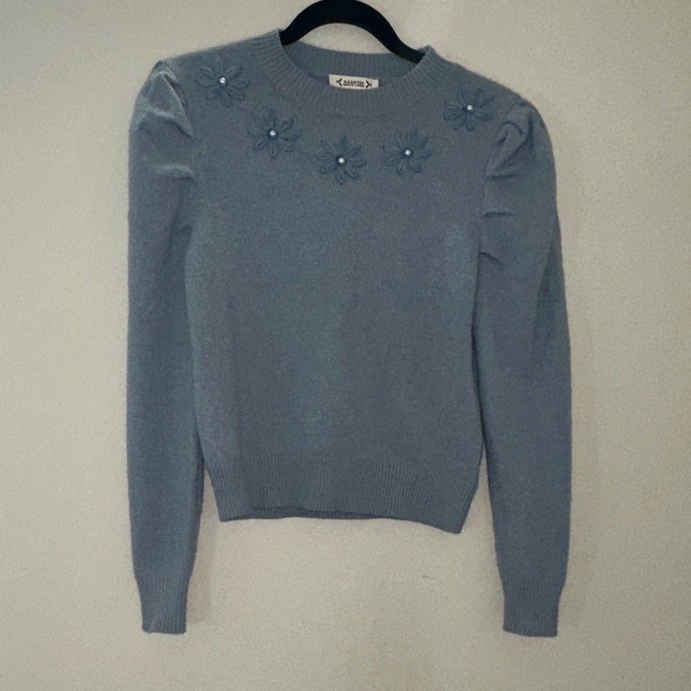 Nanette Lepore Blue Floral Women's Sweater